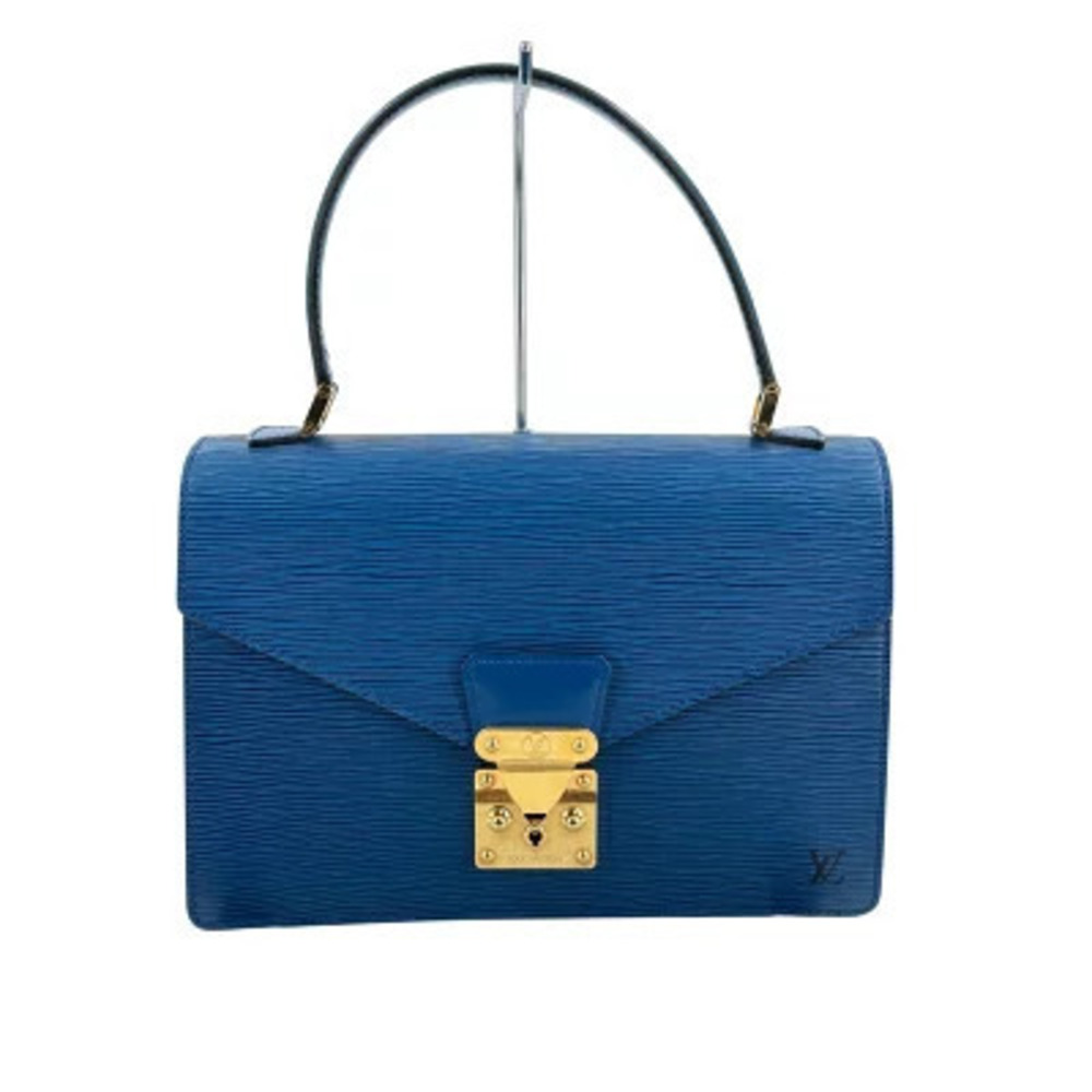 Louis Vuitton Epi Concorde Top Handle Bag Leather Blue